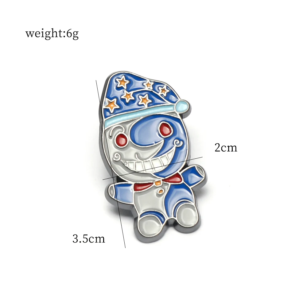 Broche soleil lune, figurine de dessin animé, Badge de tête, jeu d'horreur, accessoires FNAF, cadeaux pour enfants, jouets