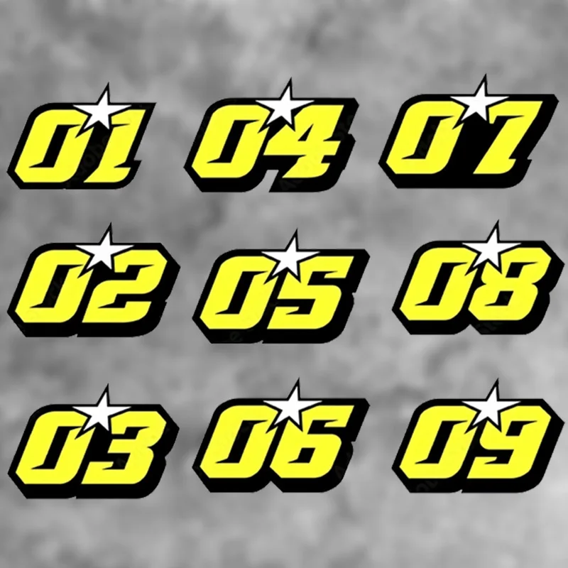 

1Pc Yellow Number Motorcycle Sticker - Waterproof Vinyl Decal for Gas Tank, Fender & Scooter Body Decor