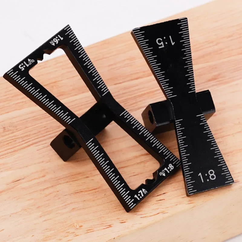 Woodworking dovetail tenon aluminum alloy marking planning line template dovetail tenon DIY woodworking auxiliary tool