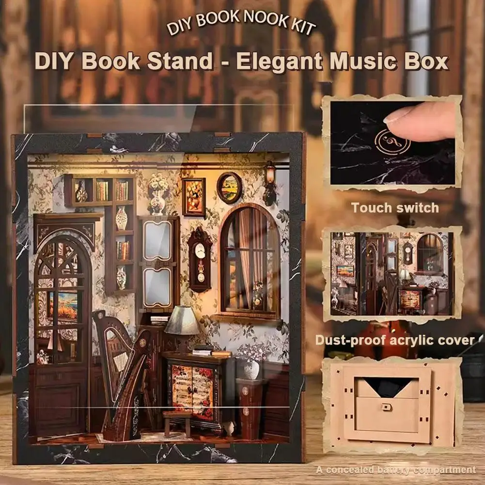 

Wooden Mini Doll House DIY Handmade Toy Set, Bedroom Decoration Wooden Crafts Christmas Decoration Micro House Doll House Kit