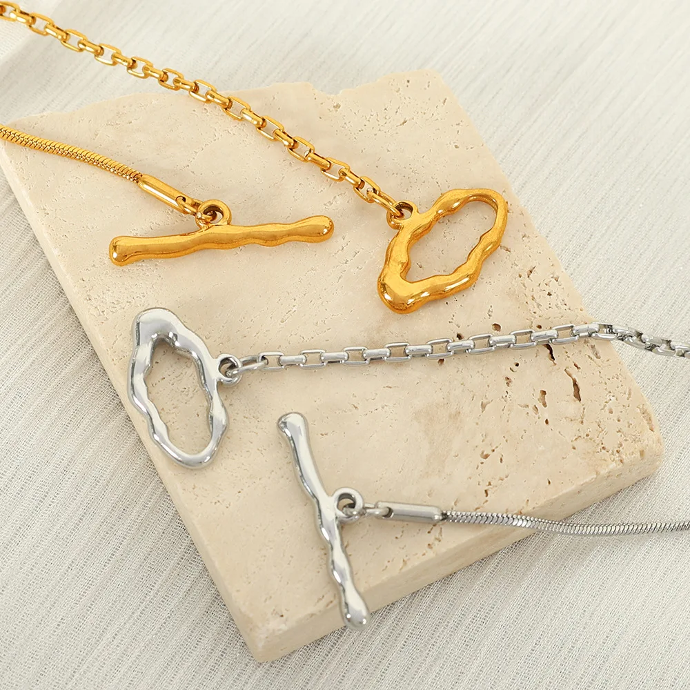 2025 جديد غير النظامية OT مشبك قلادة، المتخصصة الحد الأدنى الراقية التيتانيوم الصلب سترة سلسلة، سلسلة ثعبان #3