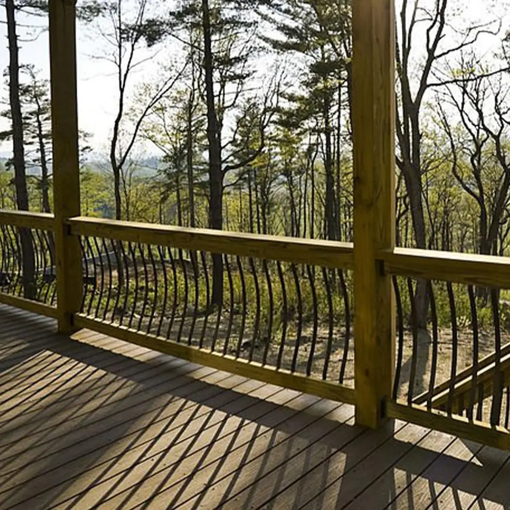 25-Pack 32.25 Metal Staircase Spindles with Screws, Wavy Design Outdoor Porch Railing