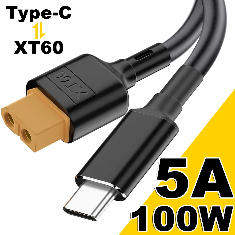

Type-C Male To XT60 Female Charging Cable 100W High Speed XT60 Converter Charger Wire for Aeronautical Car Model Protocol Cord