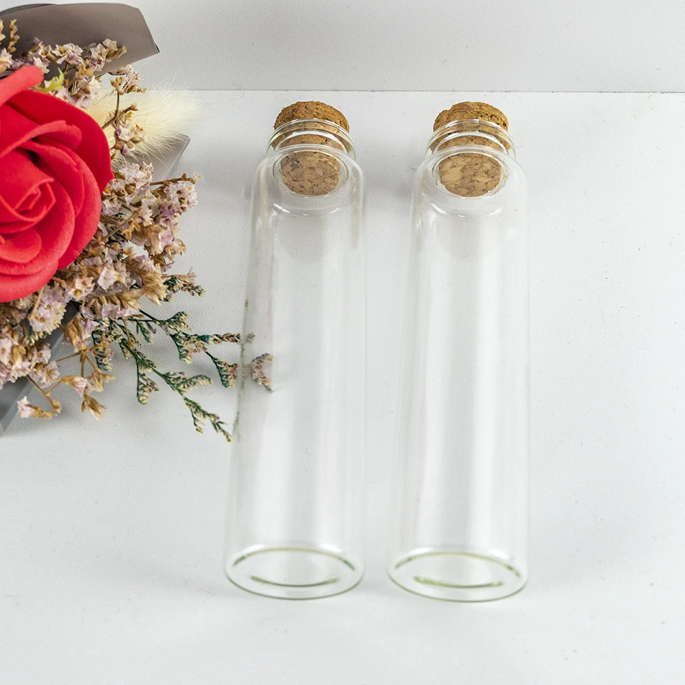 12Pcs 60ml Clear Glass Crafts Decorate Bottles Refillable Empty Cosmetics Perfume Vials Wedding Christmas Day Gifts