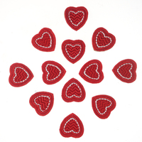20/10/5 Pieces Mini Heart Embroidered Patch Little Red Heart Applique Iron On Stick On for Clothes Backpack Jeans Bag