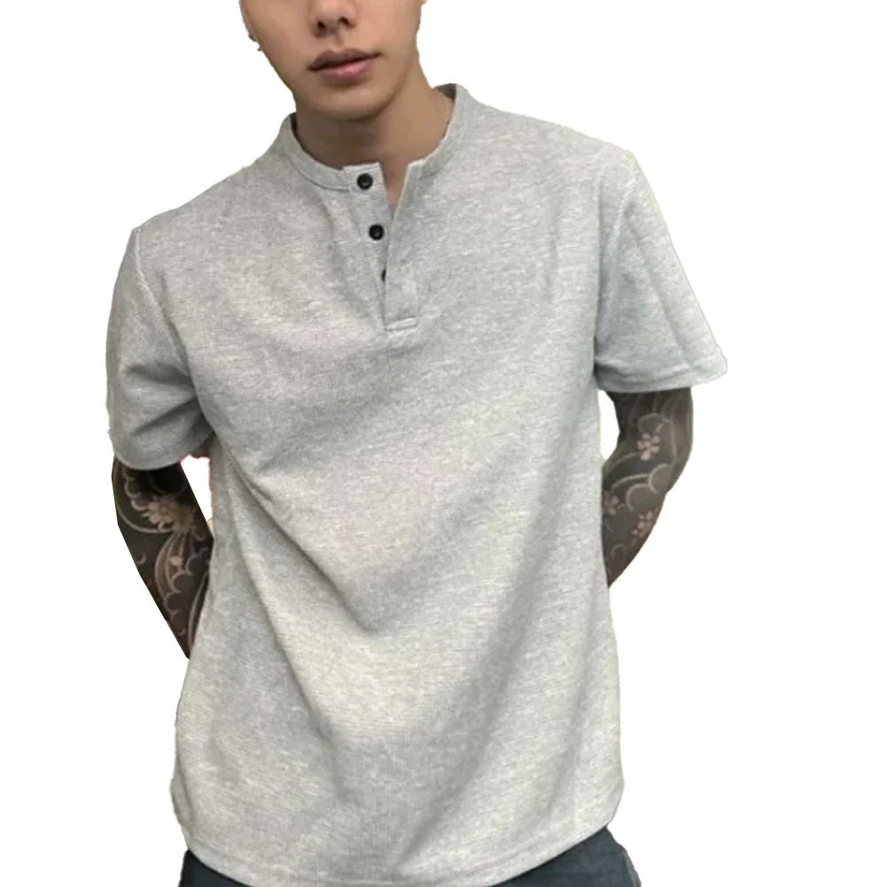 

Men Waffle Casual T-Shirts Basic Solid Color Lightweight Breathable Short Sleeve Comfy Fashion T-Shirt Short Sleeve