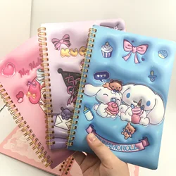 Sanrio Hello Kitty3D stereoskopowy notatnik Kuromi Cinnamoroll moja melodia pętla notes do zapisywania losowo jedną książkę