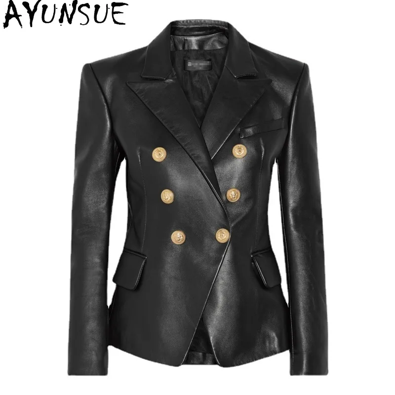 AYUNSUE couche supérieure en peau De mouton veste en cuir véritable femme 2025 Moto & manteau De motard printemps automne vêtements mode Jaqueta De Couro