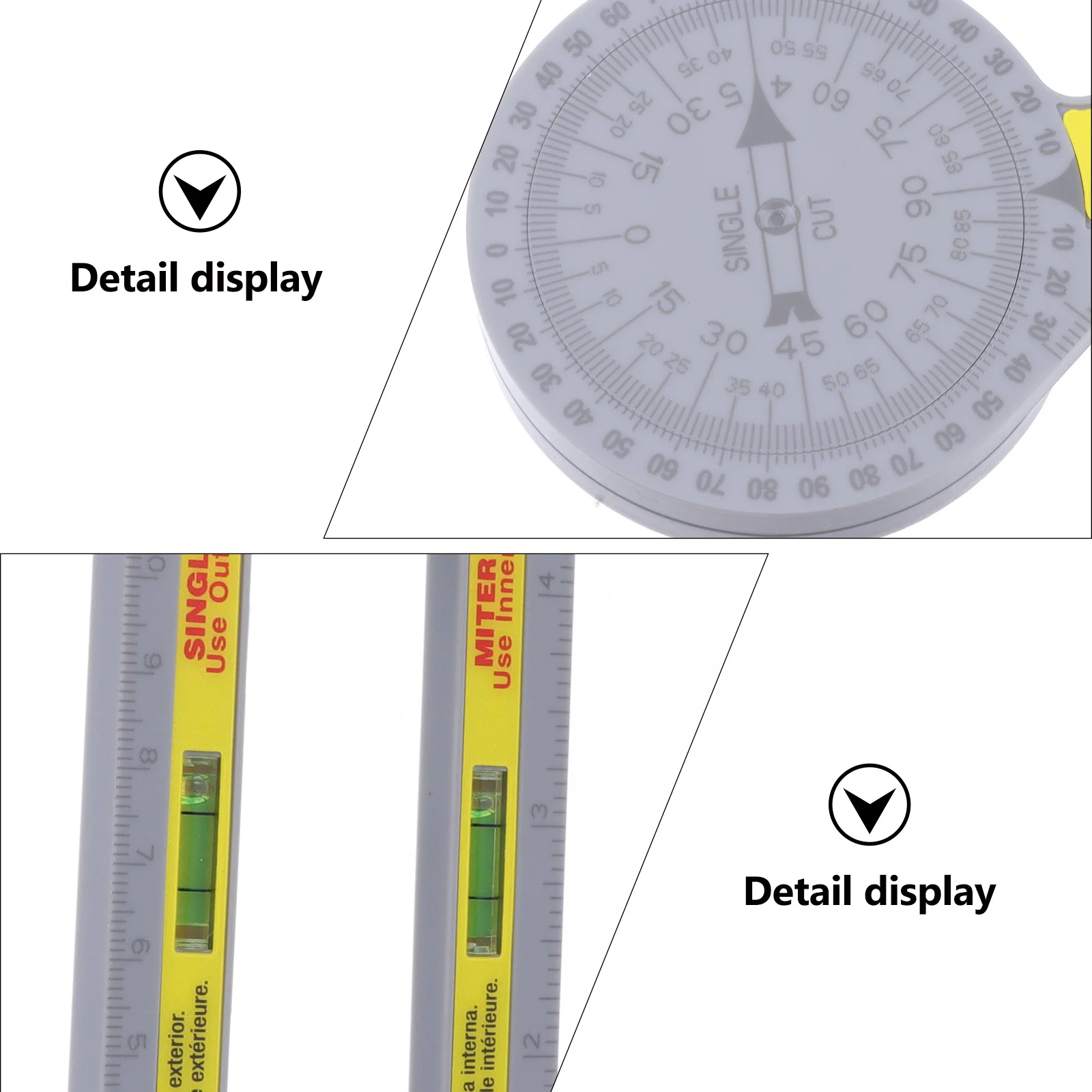 

Miter Protractor for Woodworking and Carpentry Use Heavy Duty Plastic Angle Finder Ruler with Direct Reading Scales for Precise