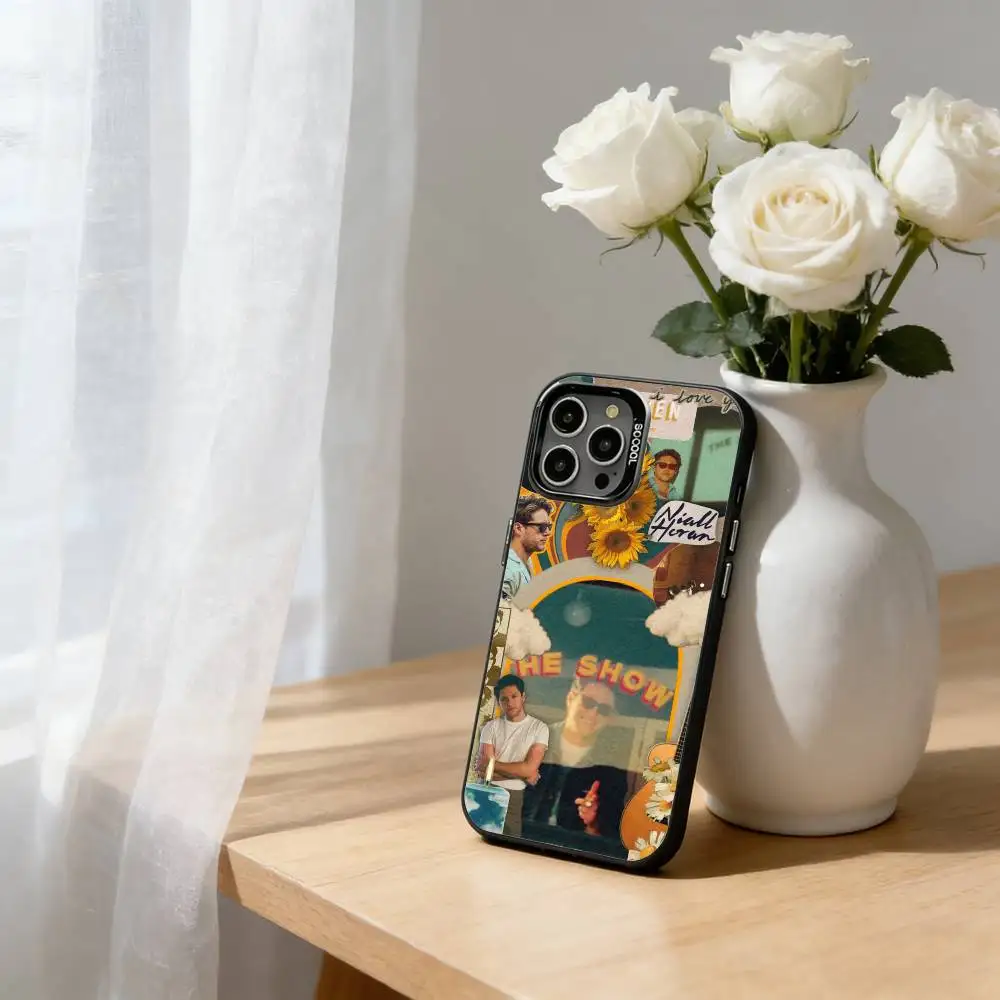 싱어-엔-니엘-엔-호란 아이폰17,16,15,14,13,12,11 플러스,프로 맥스 블랙 캔디 실버 폰 케이스