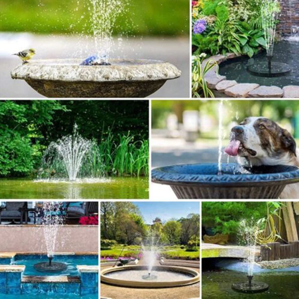 13cm/16cm Solar Fountain With 6 Nozzle Fast Starting High Efficiency Solar Power Bird Bath Fountain Pump