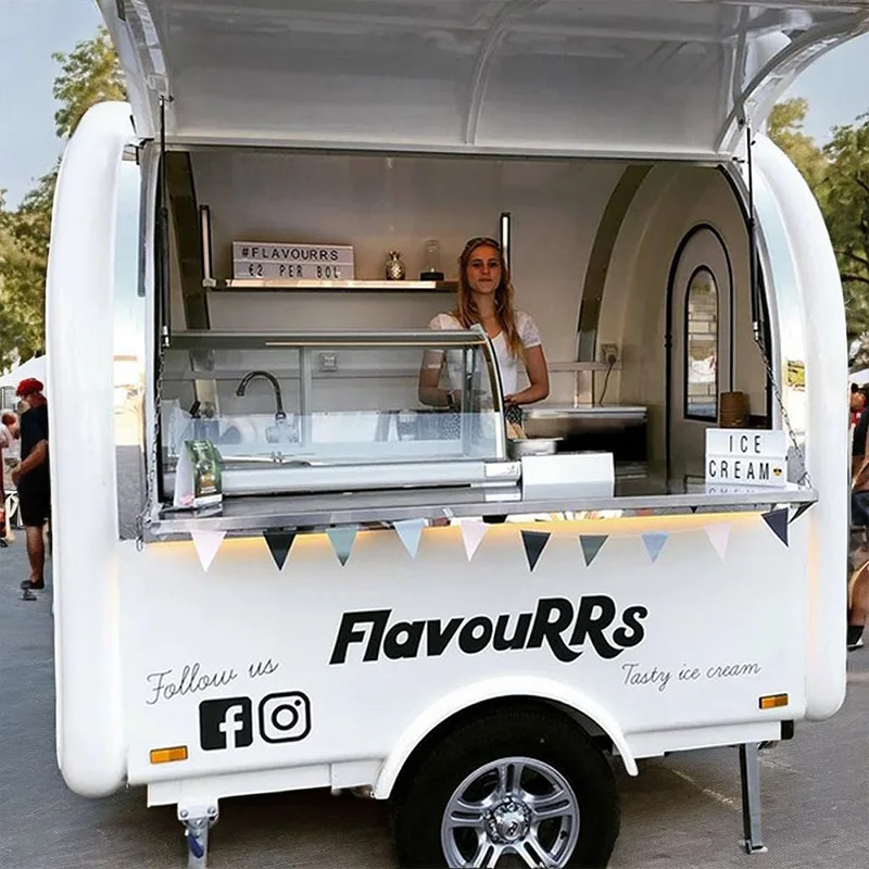 

yu-Mobile Food Truck Street Coffee Cart Food Trailer for Fast Food Retail Hot Dogs Ice Cream Coffee Candy Chips&