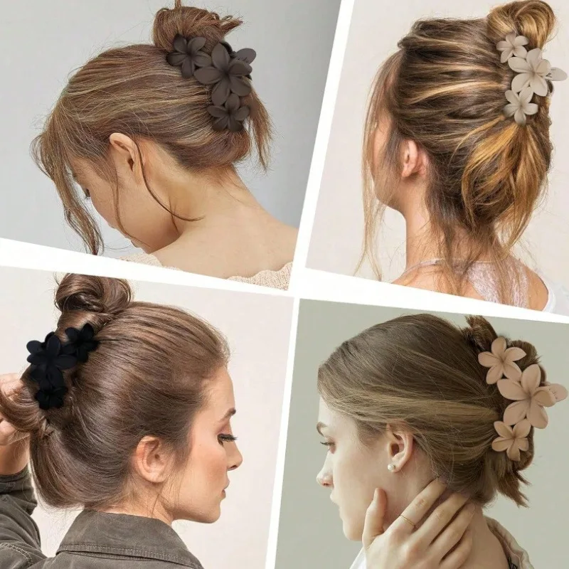 قطعة واحدة (تعتمد على SKU) مشابك شعر بلاستيكية خفيفة الوزن مقاس 11 سم/4.33 بوصة باللون الأسود - عصرية وراقية وأنيقة وبسيطة