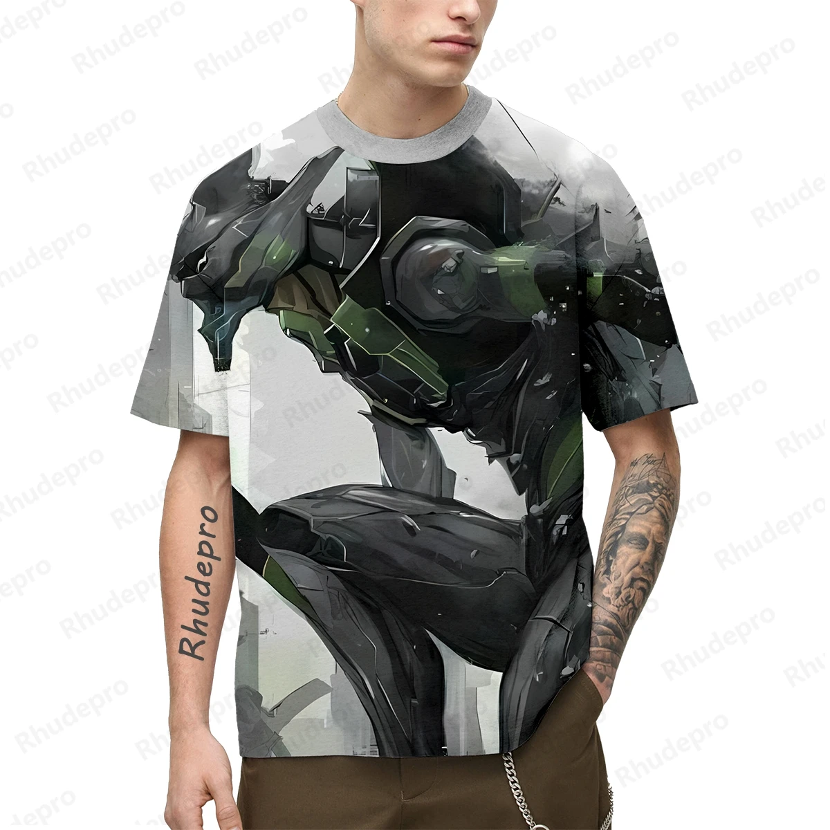 

Мужская футболка с коротким рукавом Neon Genesis Evangelion Fashion Y2k, 2024