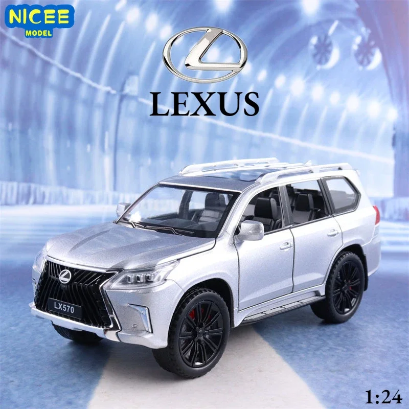 

1:22 LEXUS LX570 SUV Off-road car Simulation Diecast Metal Alloy Model car Sound Light Pull Back Collection Kids Toy Gifts A534