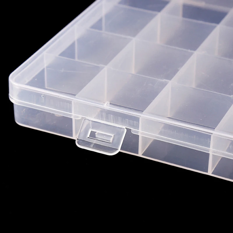 24 Compartment Plastic Storage Box Jewellery Earring Beads Case Container NEW