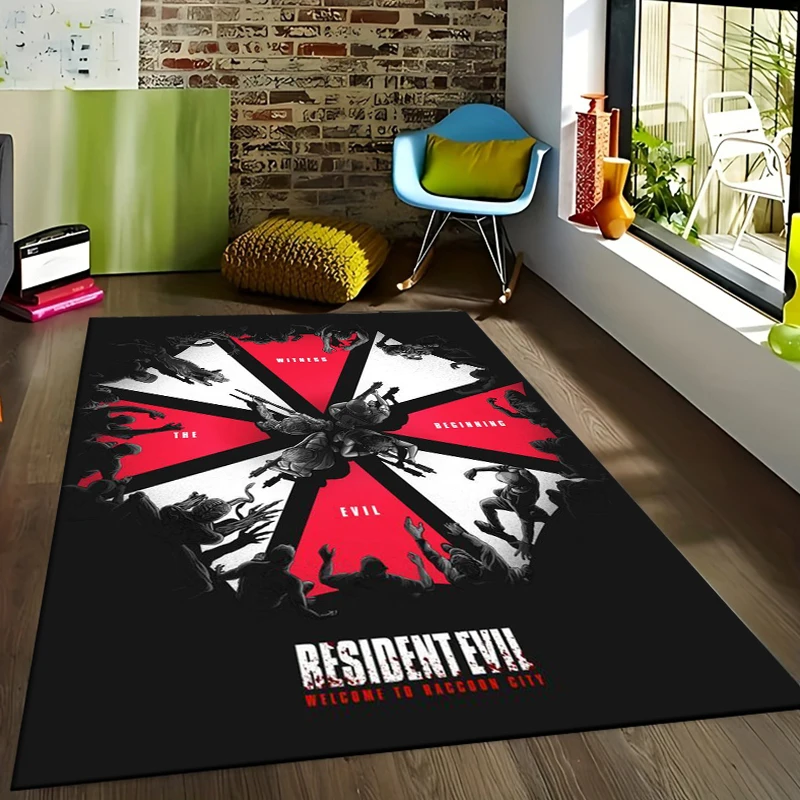 

R-Resident Evil Games Gamer Area Rug,Carpet Rug for Living Room Bedroom Sofa Doormat Decoration, decoration chambre