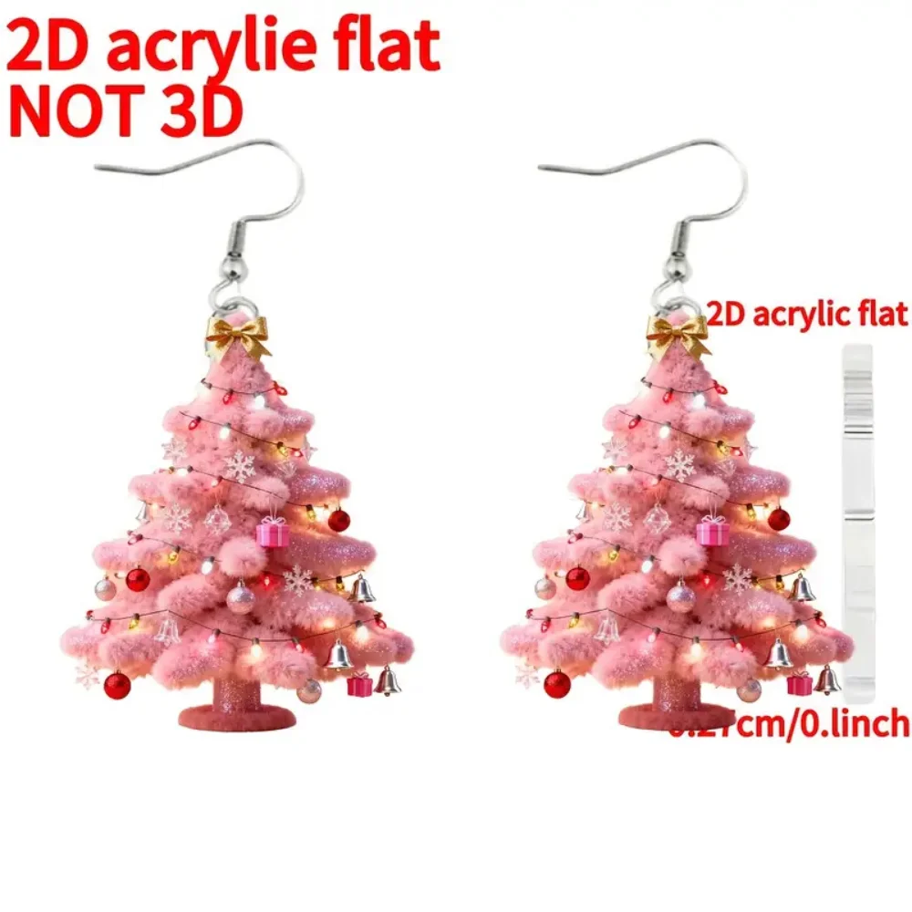 Christmas Party Earrings Flat Flat Earrings Snowflake Earrings Pink For Christmas Party Young Women Gifts