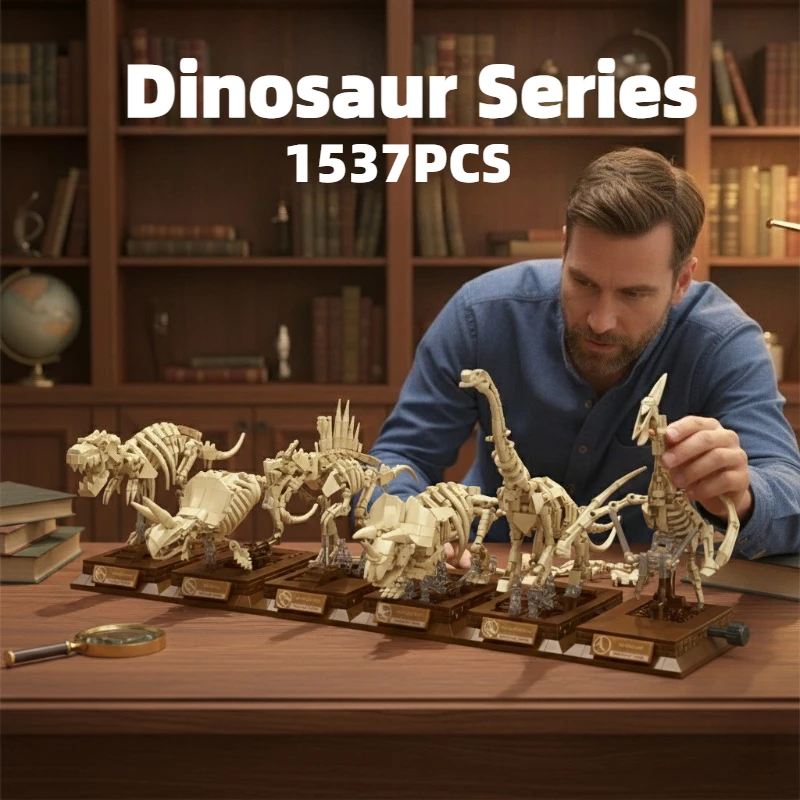 

1537PCS Dinosaur Series Building Blocks Toys Sets Holiday Decorative Ornaments Bricks For Kids Adult Christmas Gifts