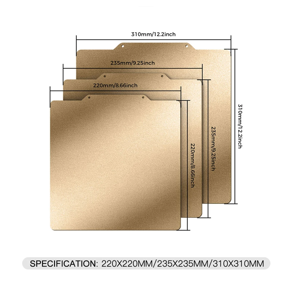 

Twotrees New Double Sided PEI Spring Steel Sheet (Textured) With Magnetic Base 220/235/310mm For 3D Printer Parts Hot Heat Bed