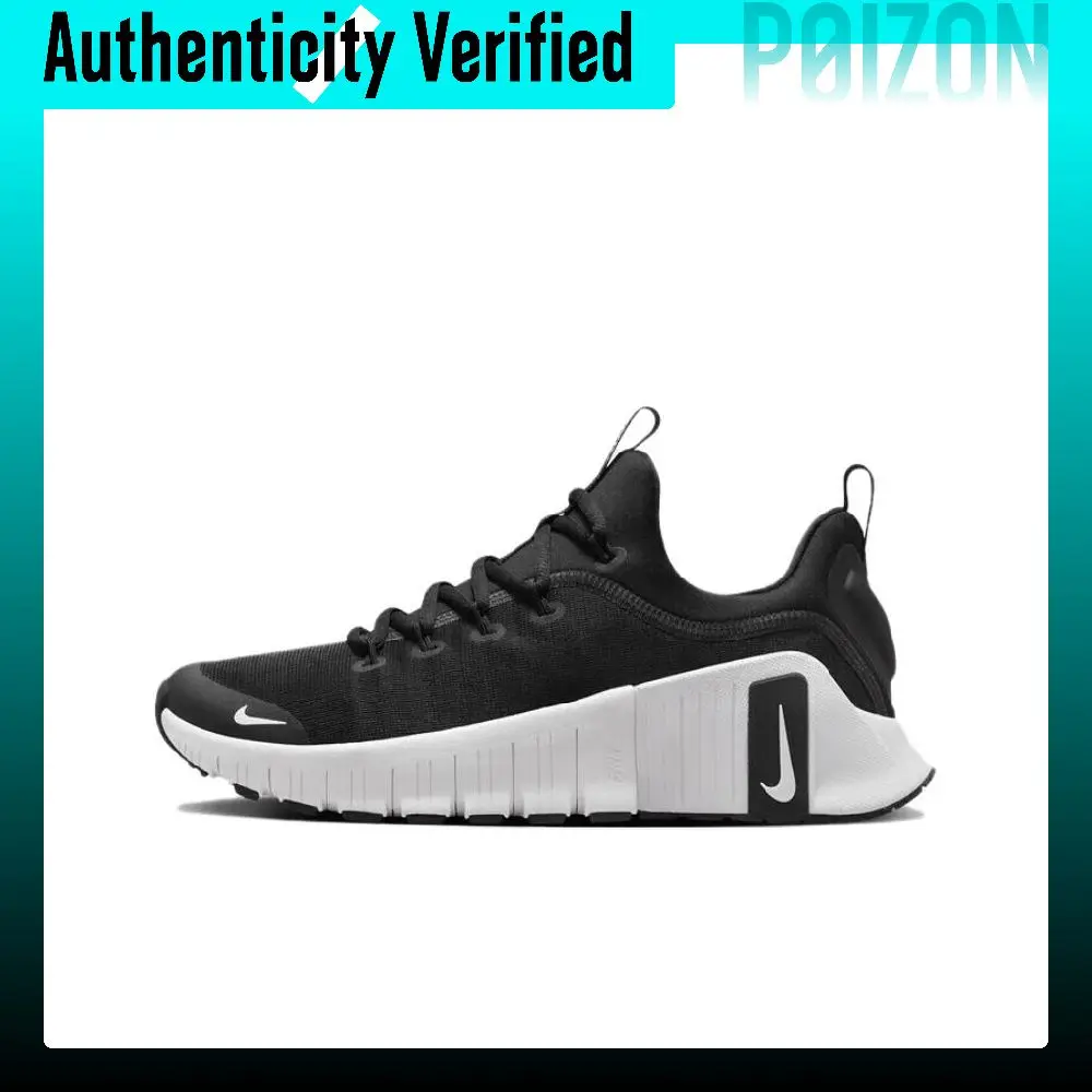 Tênis de corrida Nike Free Metcon 6 com amortecimento, antiderrapante, resistente à abrasão, cano baixo, feminino, preto FJ7126-001