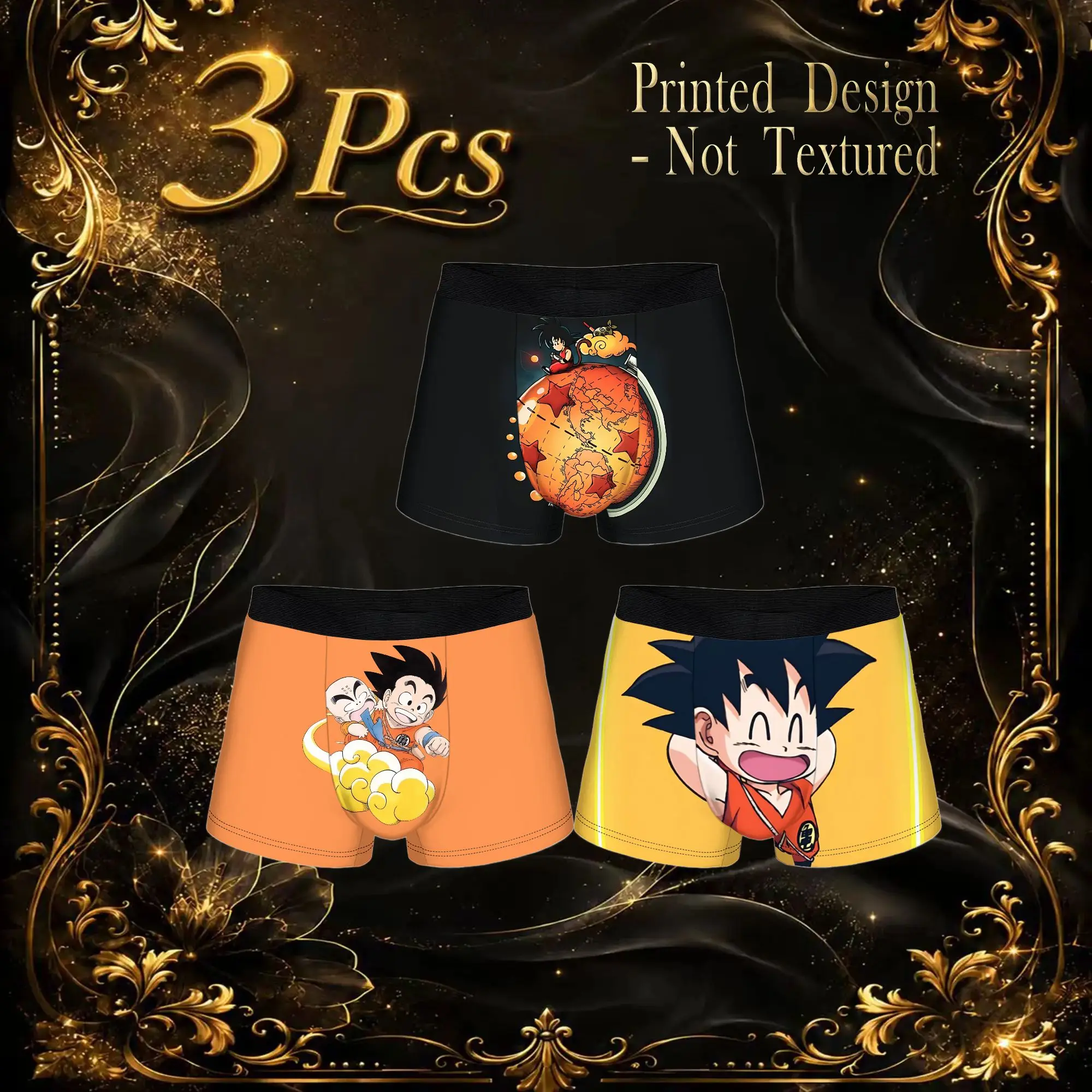 3Pcs Dragon Ball Goku boxers funko Underpants Homme Panties Men's Underwear Ventilate Shorts Boxer Briefs