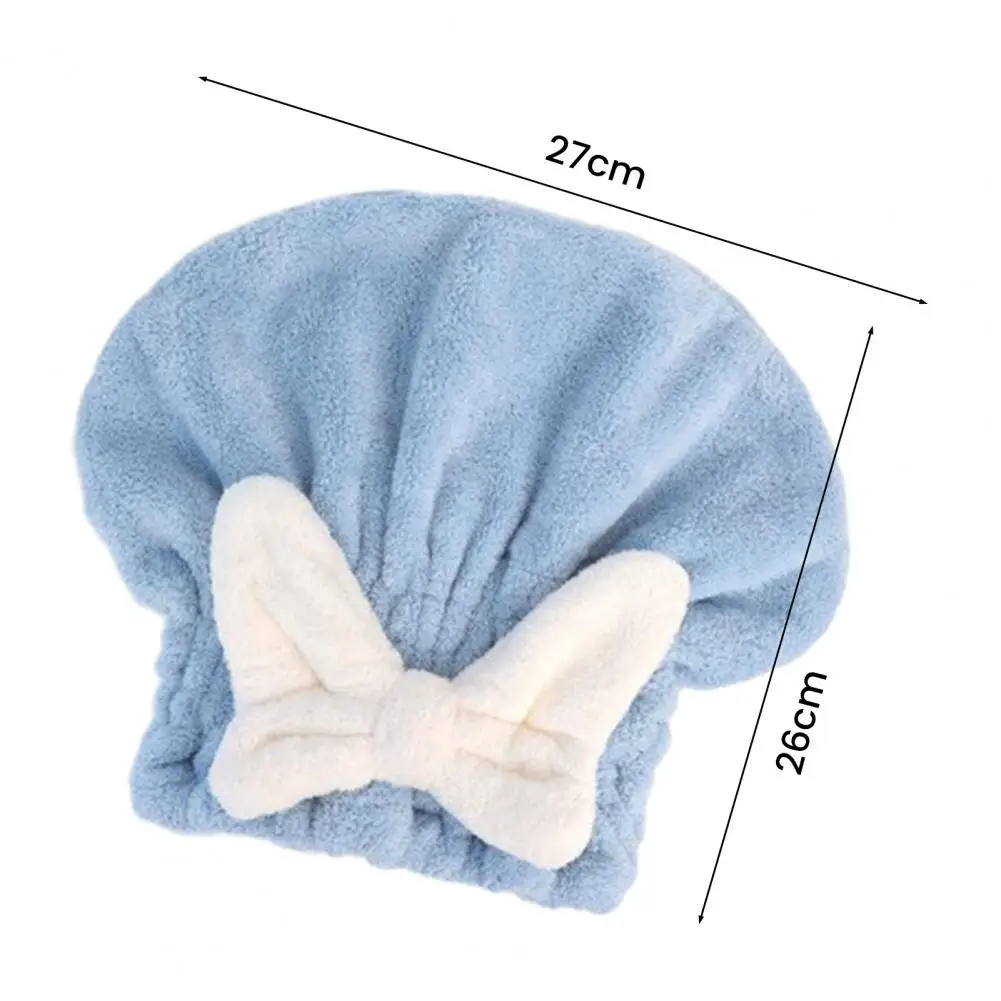 Drying Hair Hat Soft Hair Drying Hat Quick Dry Hair Towel for Women Soft Coral Fleece Turban Wrap Absorbent Bowknot for Curly