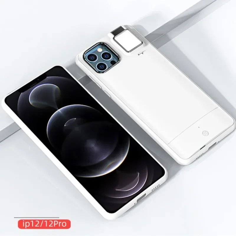 

Чехол для телефона с вспышкой для IPhone 12 Pro 11, заполняющий светильник, стабильный кронштейн для фонарика, защитный чехол для селфи Live, мягкий корпус