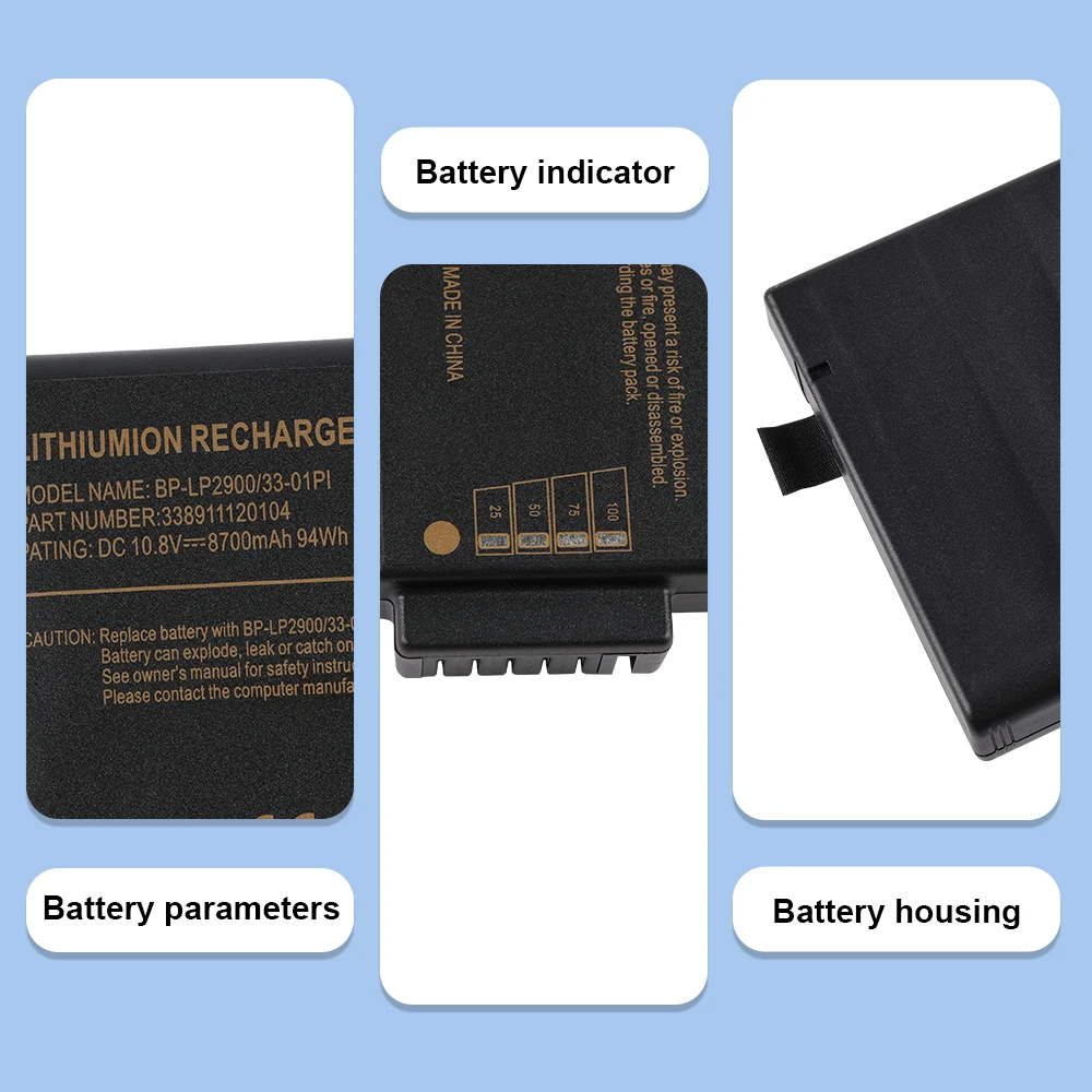 ETESBAY 10,8 V 8700 mAh BP-LP2900/33-01PI batterij voor Getac X500 V100 V1010 V200 M230 338911120104   BP-LC2600/33-01S1