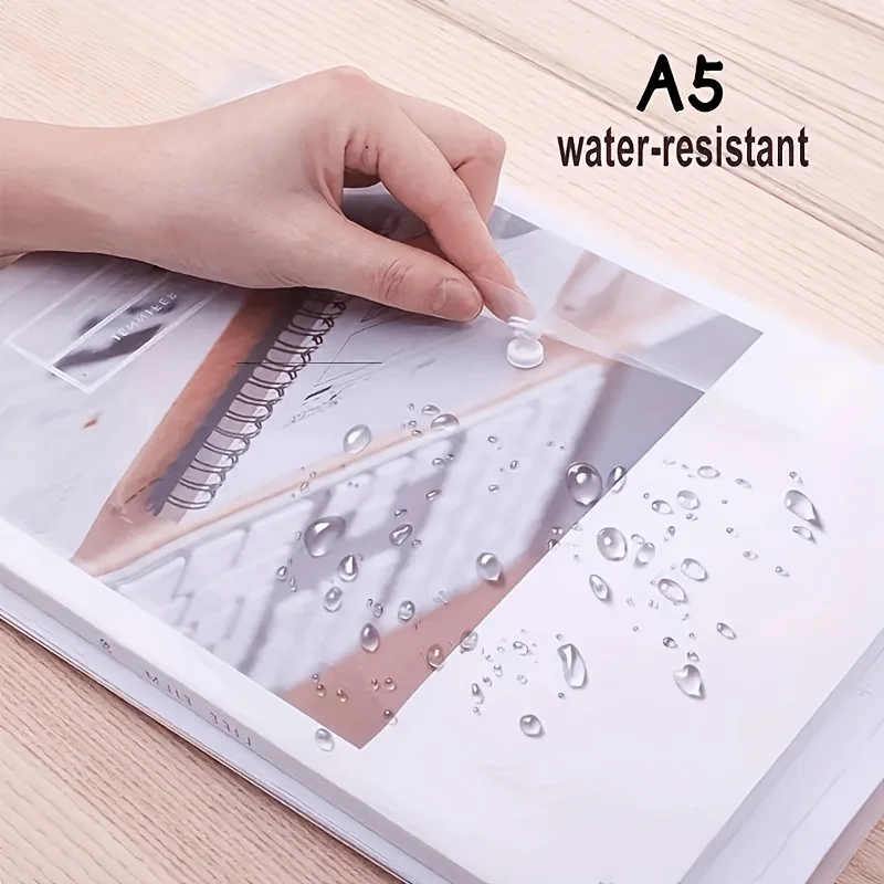 6pcs Transparent Thickened Closure File Pouches, A5 Size, Suitable for Office, Study, Stationery, Receipts, and Document Storage view 2