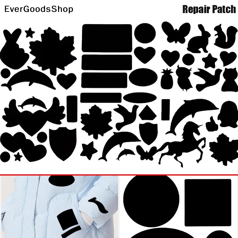 

✦ Universal Black Self-Adhesive Fabric Repair Patch (2-Piece) – No-Cut Instant Fix For Down Jackets & Coats