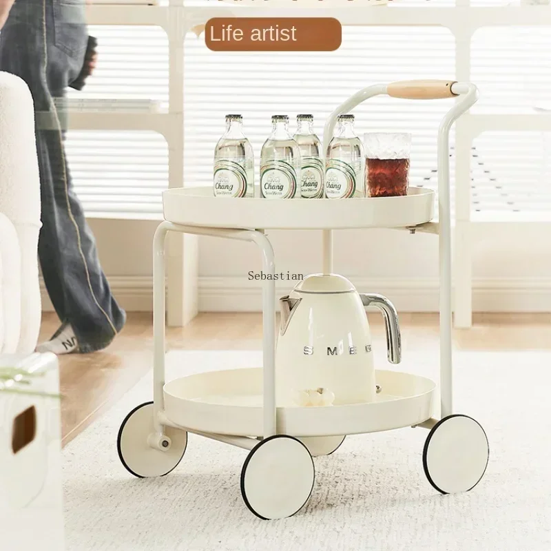 Nordic Creative Sofa Side Cabinets with Cream Style Movable Small Cart, Internet Red Corner Table, Small Unit Type Tea Table