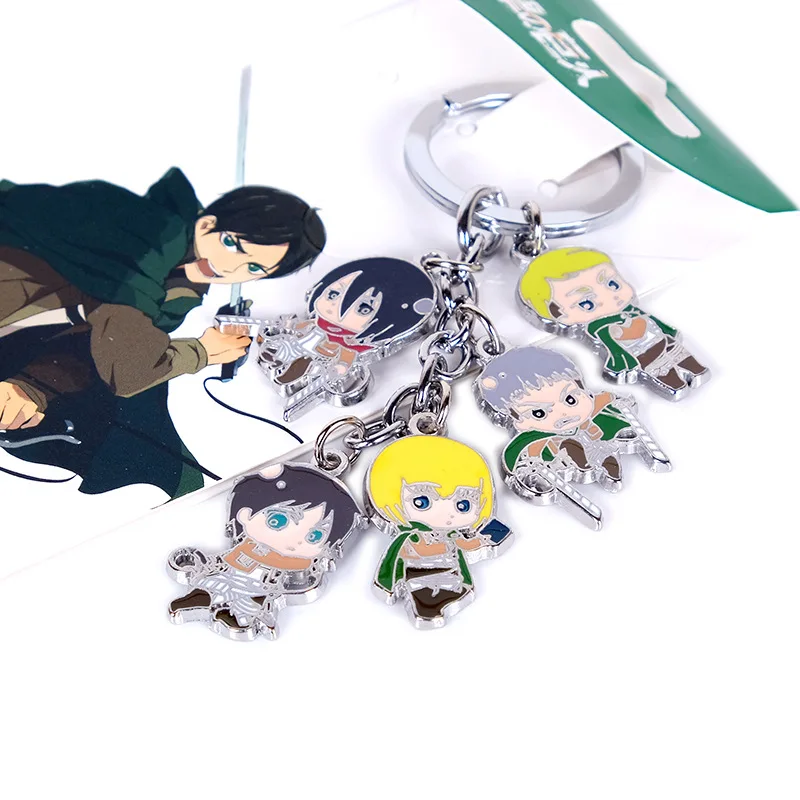 Anime Attack On Titan Keychain Shingeki no Kyojin Scouting Legion Emblem Pendant Key Chain for Women Men Cosplay Jewelry Gift