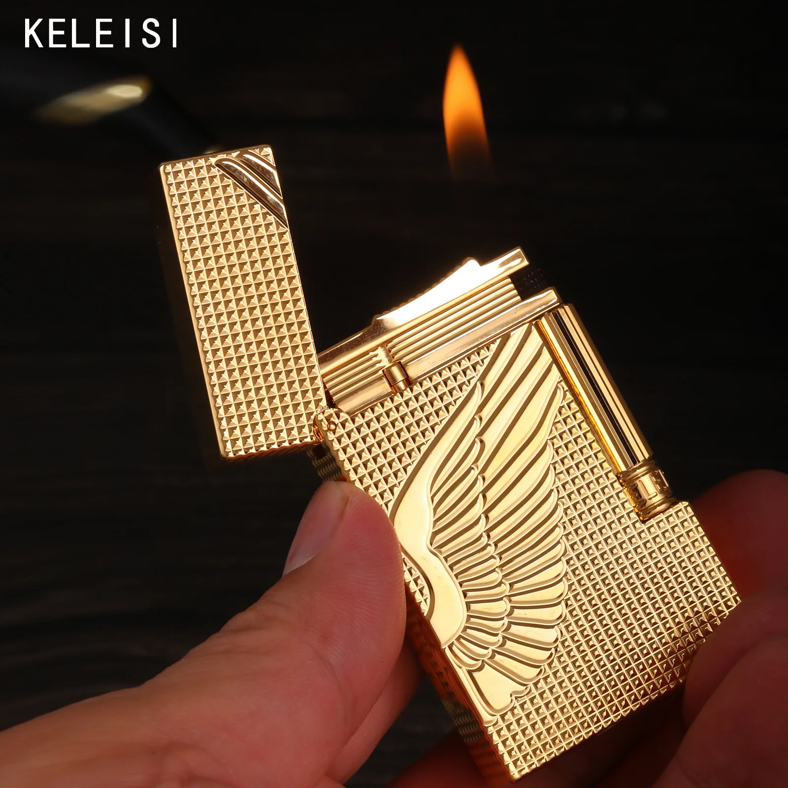 

Надувная зажигалка Keleisi Loudspeaker 2026, боковой шлифовальный круг, легкая роскошь, высококачественный персонализированный подарок с крыльями ангела