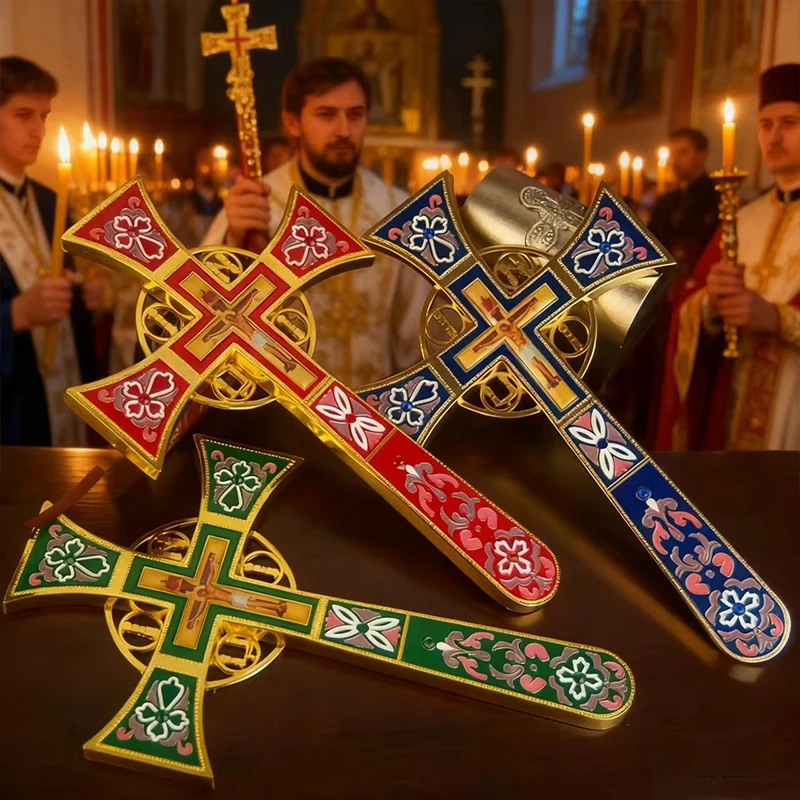 New2026 Orthodox Jesus Cross Prayer Cross Gold Plated Alloy Cross Jesus Statue Religion Gift with Box крест croix chrétienn