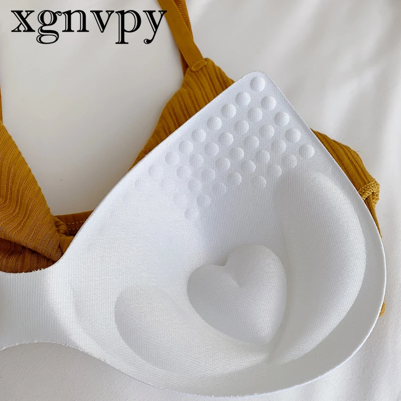 Xgnvpy Cotton Brassiere Comfort Padded Bra Female Bralette Seamless Underwear Wire Free Bras for Women Sexy Lingerie Push Up Bra