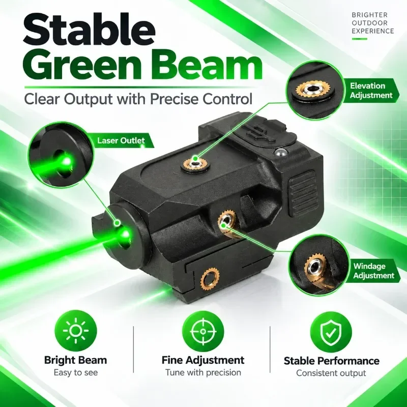 Mini USB Direct Charging Positioning Locator Outdoor Alignment Tool Equipped with 20mm Rail Bracket