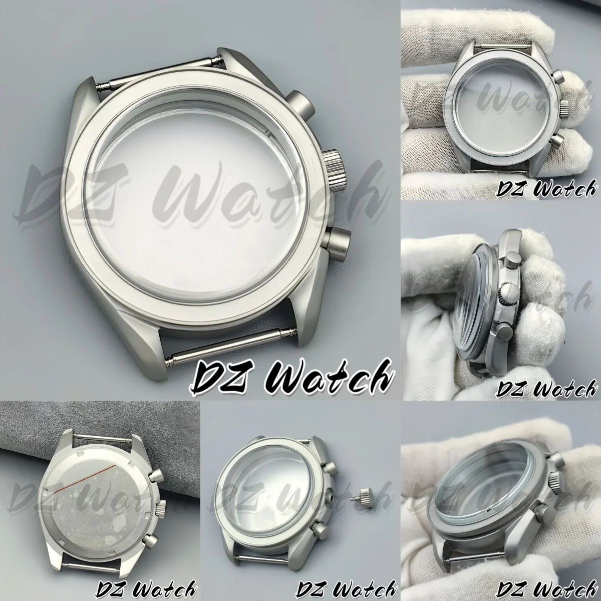 DZ 40mm Titanium Quartz Chronograph Watch Cases Red/Green/Blue/Silver/Grey/Black Insert With Coated Glass Fit For VK63 Movement