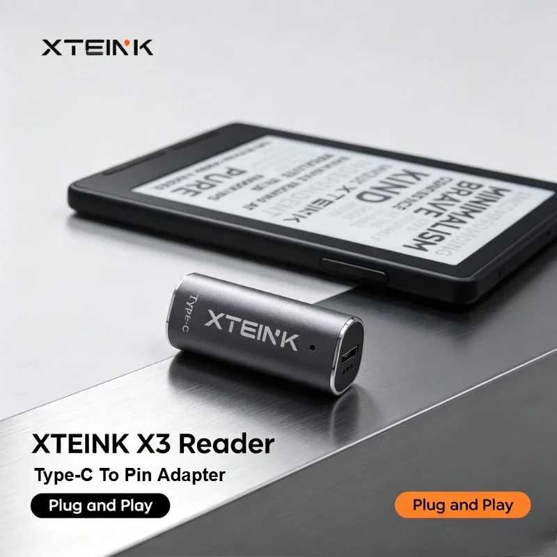 XTEINK X3 Global Version E-ink Reader Support CrossPoint Firmware Unlock Multi-language Type-C To Pin Adapter 3.7”E-book Reader