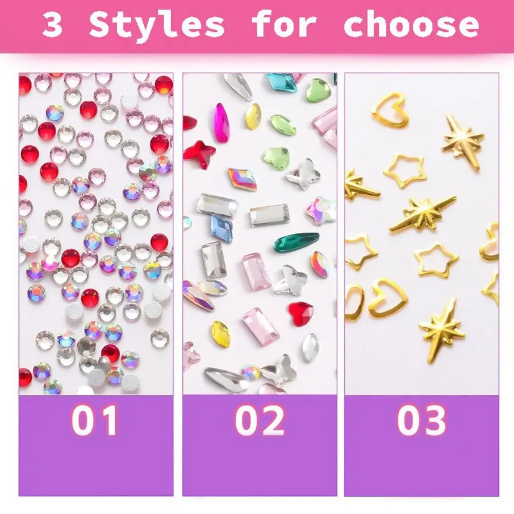 Dental Tooth Gems Diamond Dental Jewelry Crystal Diamond Ornament Various Shapes Color with Self-adhesive Box DIY Tools