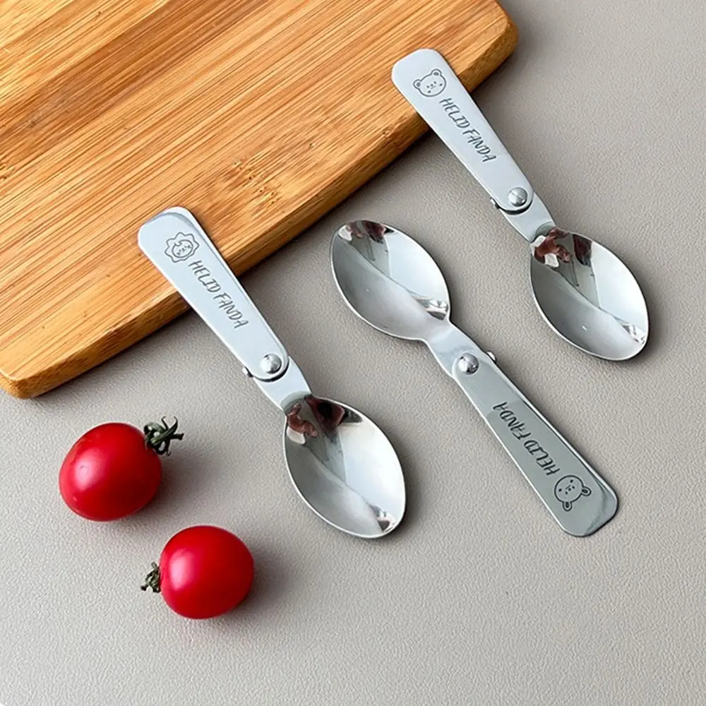 3/4Pcs Reusable Foldable Dinnerware Set Rust-proof Detachable Chopstick Portable Folding Tableware Foldable Spoon Fork view 3