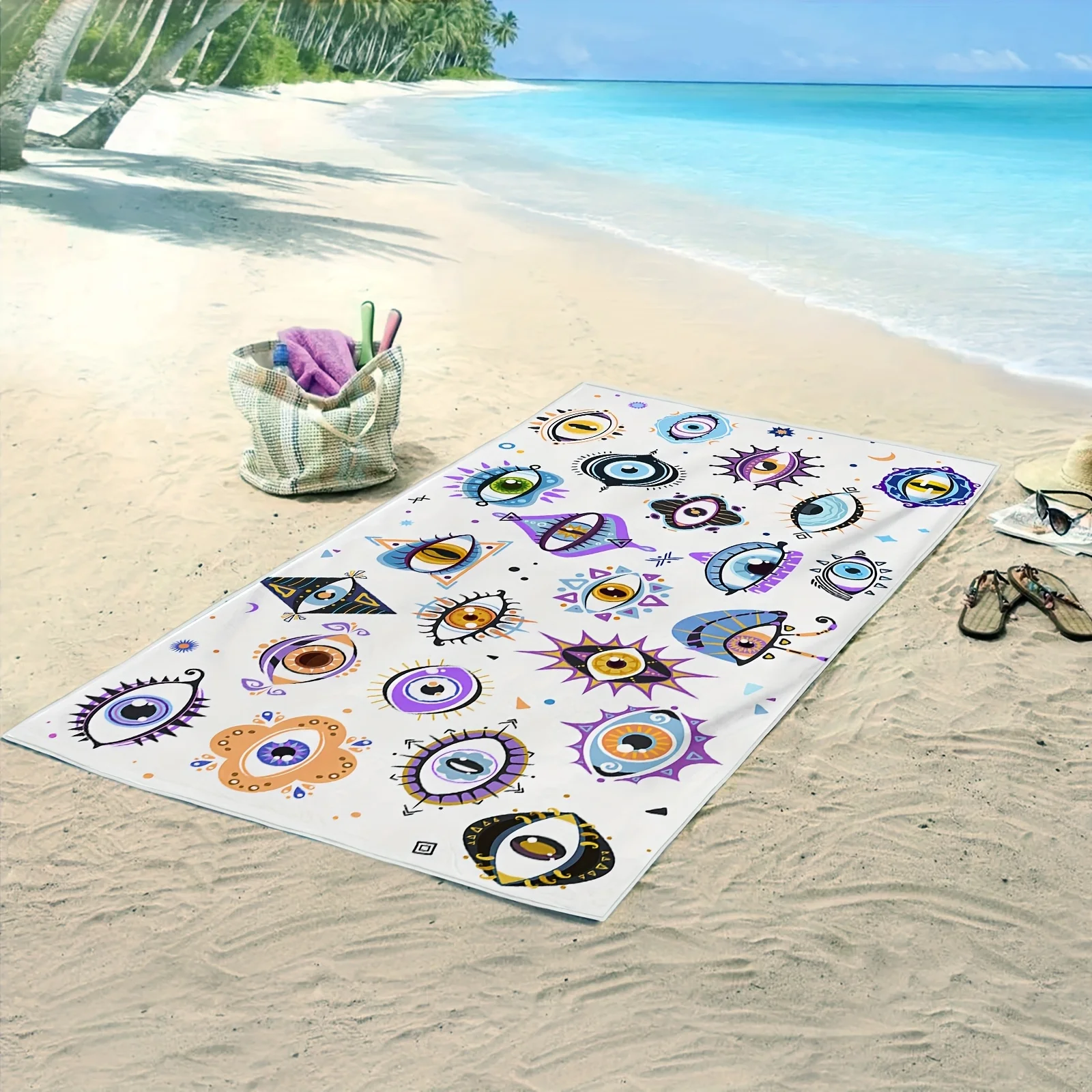 Mystical Eye Print Beach Towel