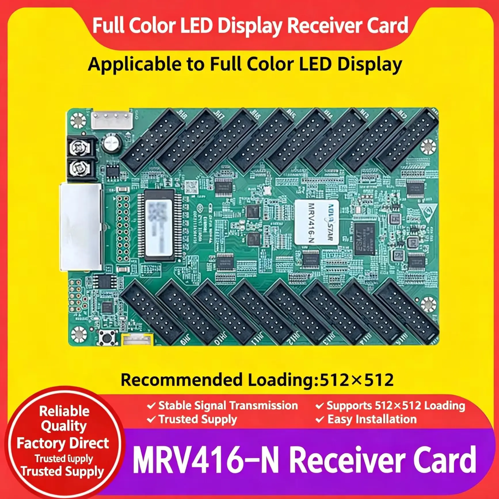 Novastar MRV416-N Receiving Card Full Color LED Display Video Control Card for Advertising LED Wall Panel Unit