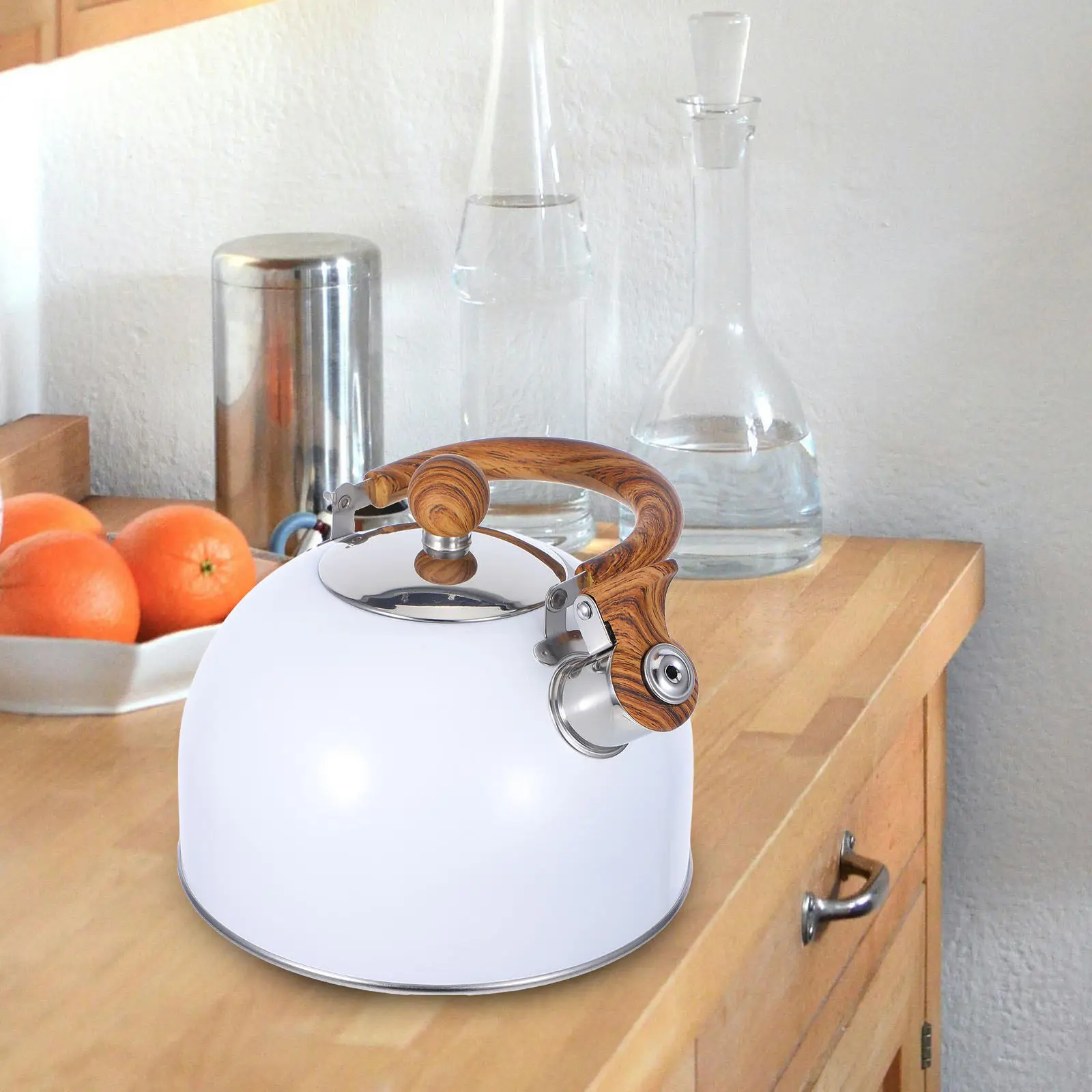 

1pc Whistle Water Kettle 2.5L Use Boiling Kettle Kitchen Teakettle Handle Universal Gas Stove Induction Cooker Water