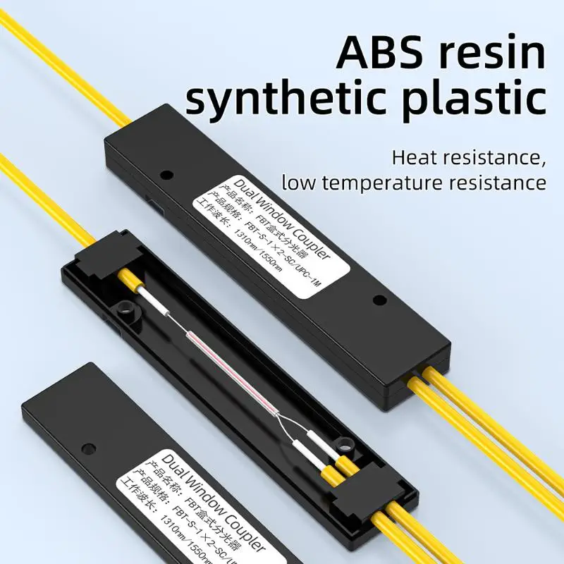 1 Sampai 2 Splitter SC FC UPC 1X2 PLC Pemisah Serat Optik SC/UPC PCL Tipe Lancip Splitter Selongsong Kabel Komputer