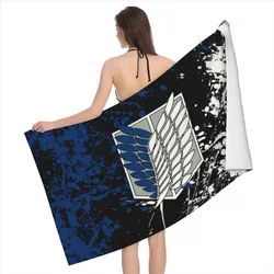 Cartoon Attack on Titan Anime Design Beach Bath Towel Kids Sand Proof Pool Water Swimming Towels Quick Dry Washcloth 70x140cm