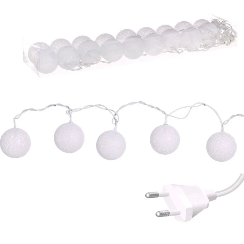 Garland led lights Garland 18 leds balls White plug 973382