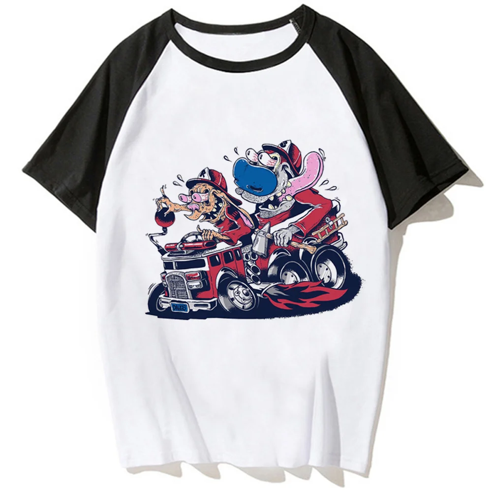 Ren And Stimpy tshirt women streetwear t-shirts female harajuku Japanese clothing