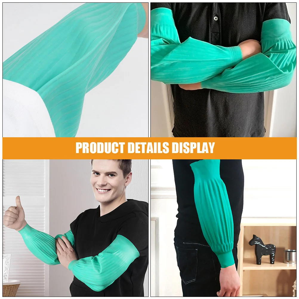 

1 Pair Waterproof Latex Arm Sleeves Full Coverage Oil Resistant Protection For Kitchen Cleaning Unisex Housework Work Sleeves