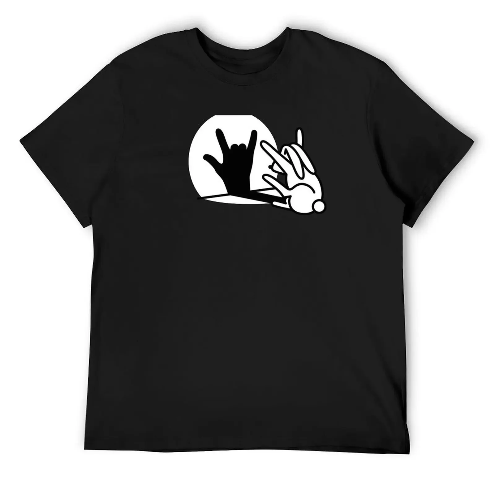 

Funny rabbit shadow hand ROCK music HARD ROCK fan T-Shirt baggy shirts street wear Clothing clothing for men